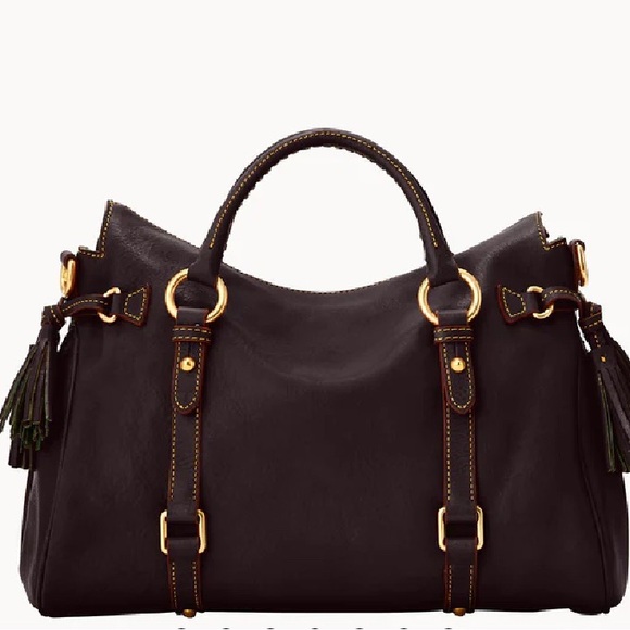 DOONEY AND BOURKE FLORENTINA LEATHER SATCHEL HANDBAG Dark Brown T’Moro - Picture 6 of 14